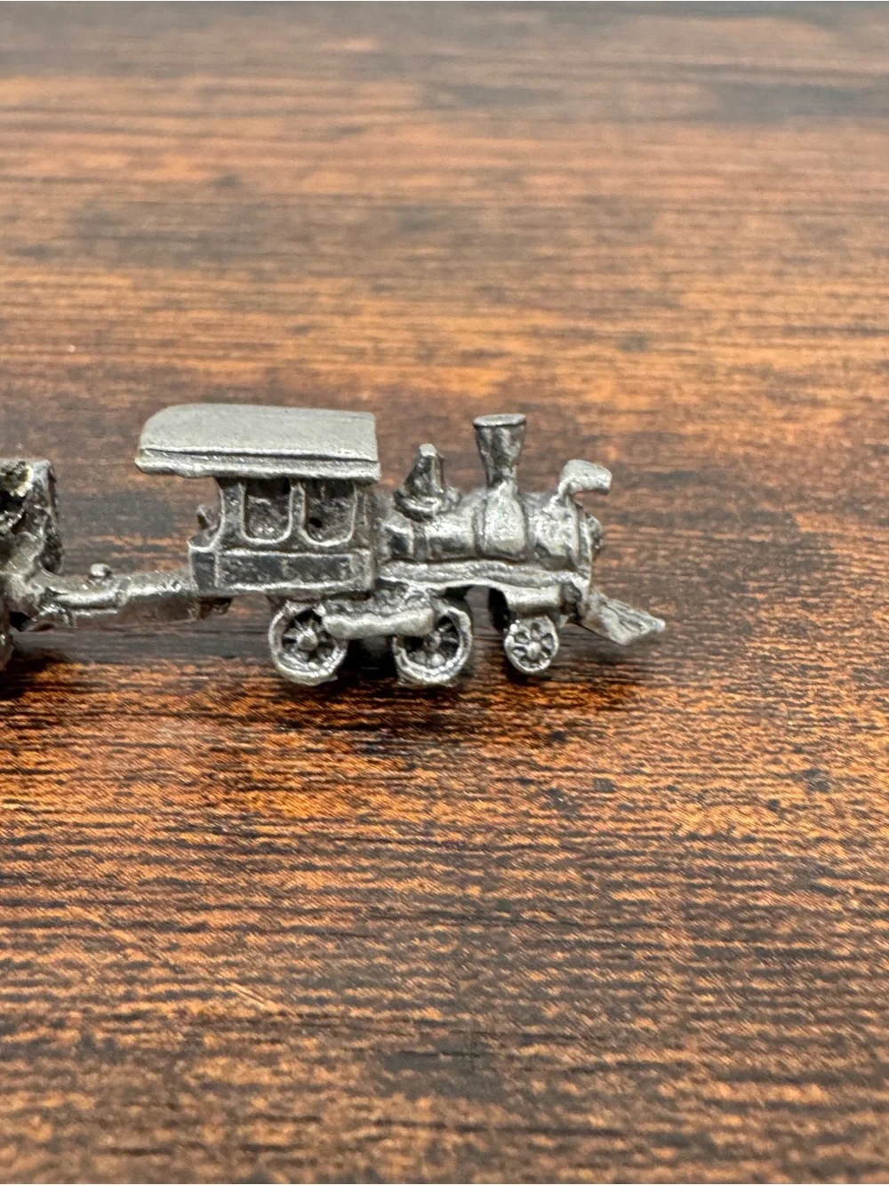 Vintage Miniature Silver Train Locomotive Figurine Mini Model Collectible